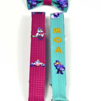 Brawl Stars Temalı Çocuk Papyon ve Pantolon Askısı