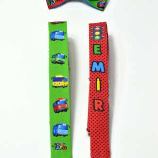 Tayo Temalı Çocuk Papyon ve Pantolon Askısı