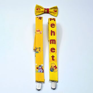 Winnie The Pooh Temalı Çocuk Papyon ve Pantolon Askısı