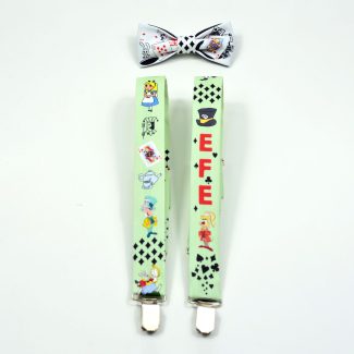 Alice Harikalar Diyarında Temalı Çocuk Papyon ve Pantolon Askısı