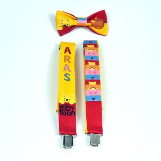 Winnie The Pooh Temalı Çocuk Papyon ve Pantolon Askısı