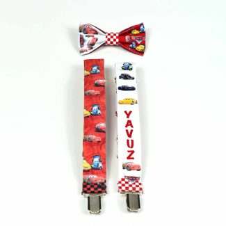 Cars Temalı Çocuk Papyon ve Pantolon Askısı
